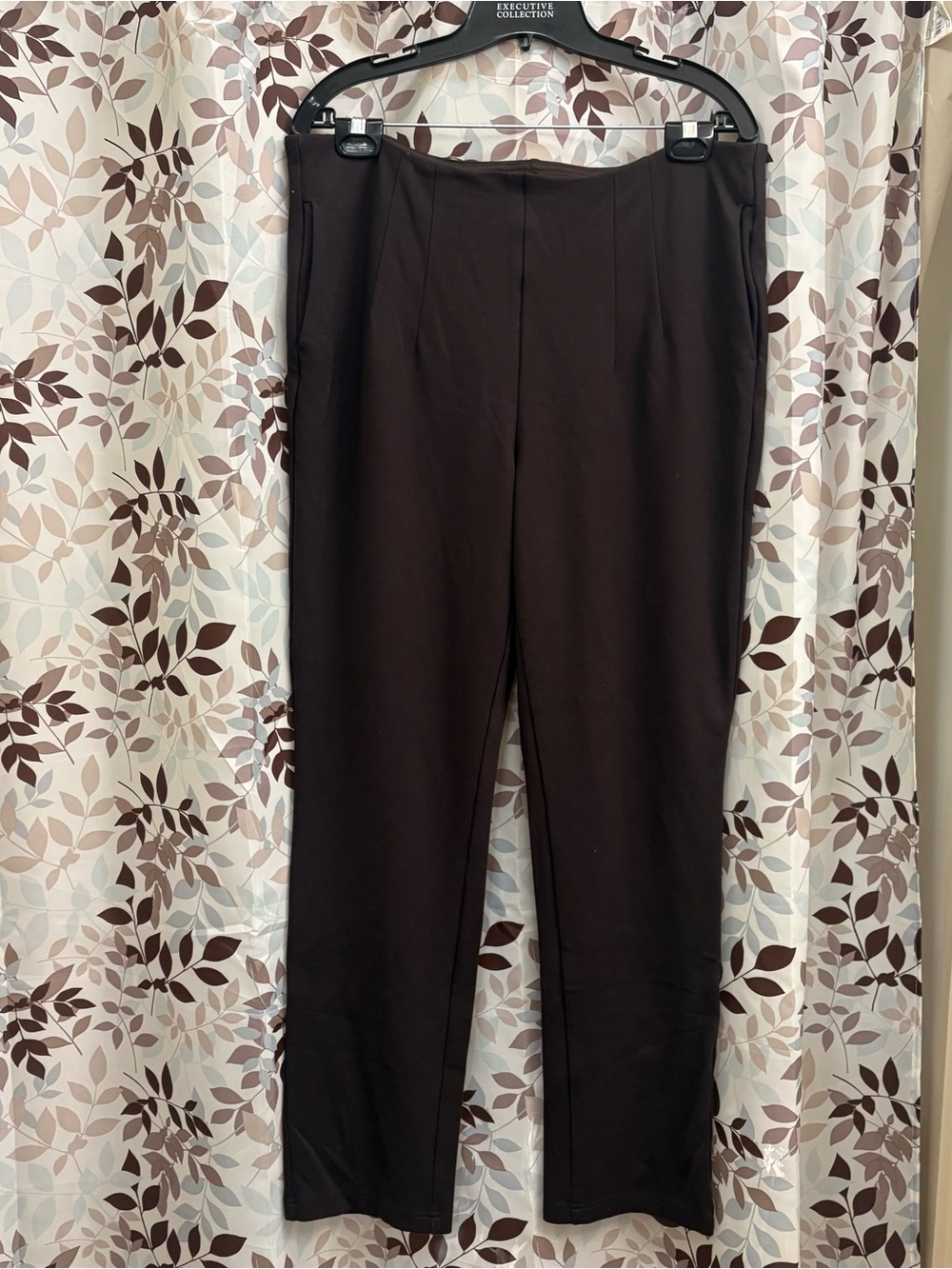 Belle by Kim Gravel Women’s Brown Pull-On Straight Leg Stretch Pants Size 16W